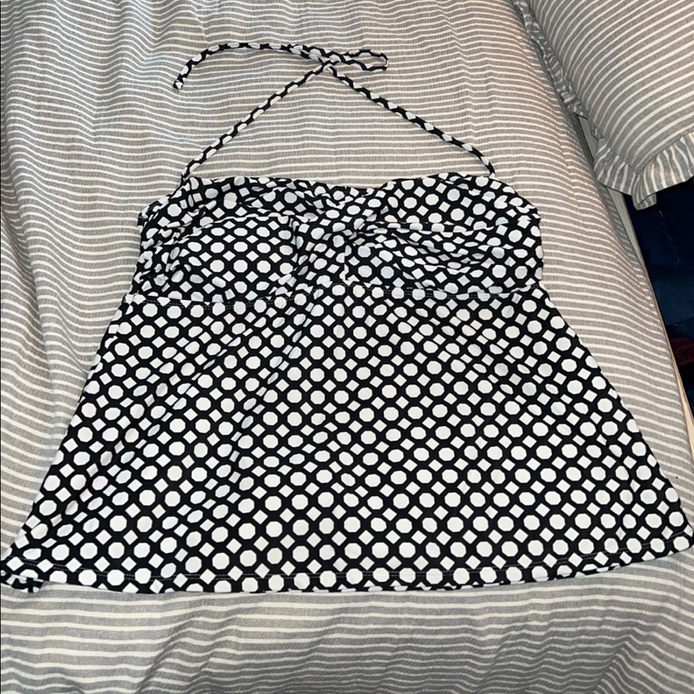 Black and white swim top